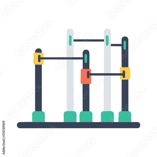 Flat design of outdoor gym equipment.