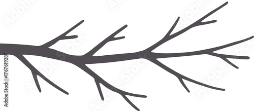 Snow-covered tree branch illustration in minimalist winter style. Simple and clean vector element perfect for seasonal design, background decoration, or nature-themed compositions. Ideal for winter il
