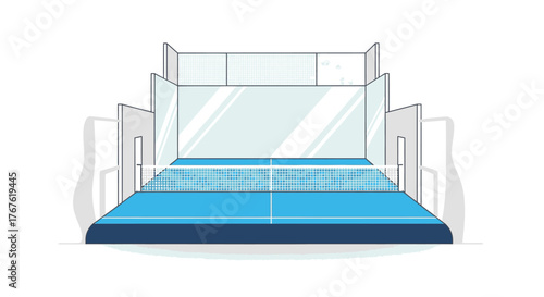 Squash Court Illustration - Indoor Sports Venue for Racket Games.