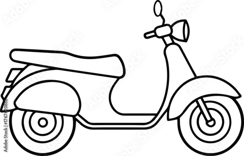 scooter outline vector for urban mobility design