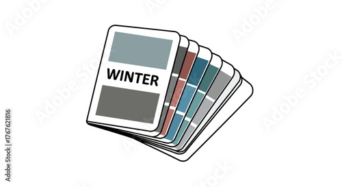 Fashion color palette for winter season with swatches and labels