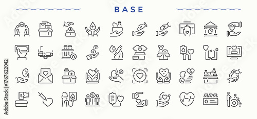 Base line icon set. Celebrity minimal icons collection. Trendy minimal icons. Vip icon pack. Editable vector illustration.