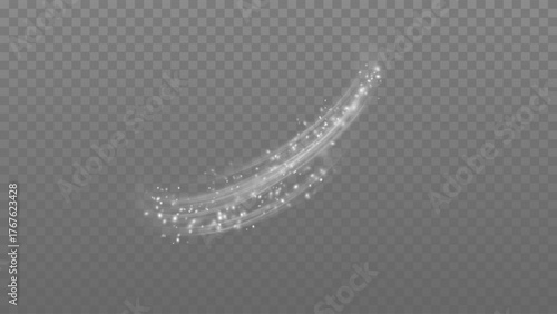 Isolated transparent wind effect. Air flow overlay with soft movement. Wind wave effect. Vector illustration.