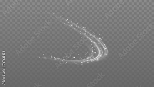 Isolated transparent wind effect. Air flow overlay with soft movement. Wind wave effect. Vector illustration.