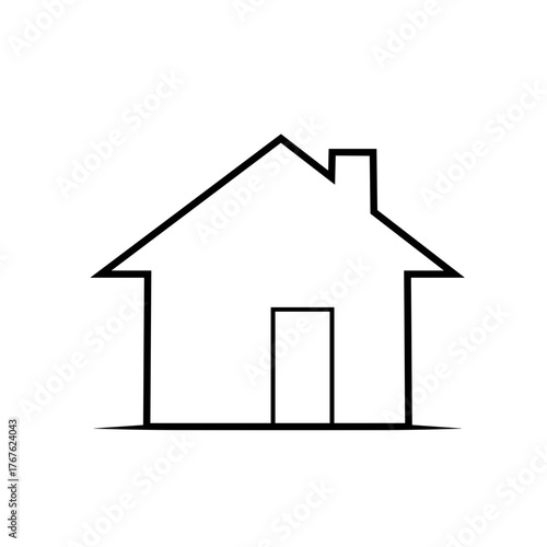 Simple outline of a house in minimalist design  
