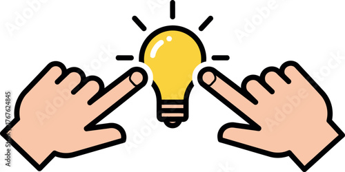 Light bulb idea concept innovation solution inspiration creative thinking hands