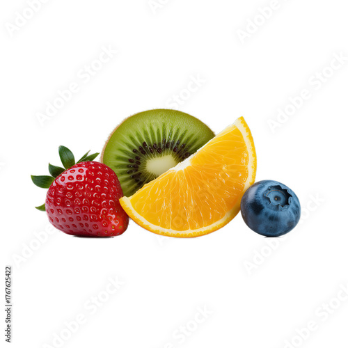 fresh fruits isolated on white background