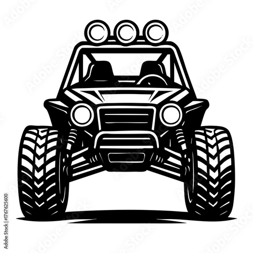 dune buggy front view with headlights