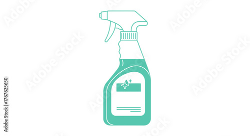 Cleaning spray bottle vector illustration for household cleaner and disinfectant