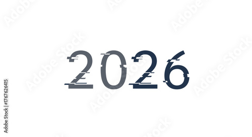 Distorted 2026 Text - A Glitch Effect Representation of the Year.