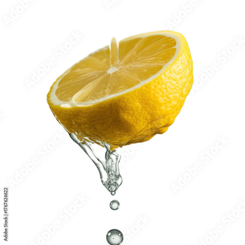 lemon with water drops
