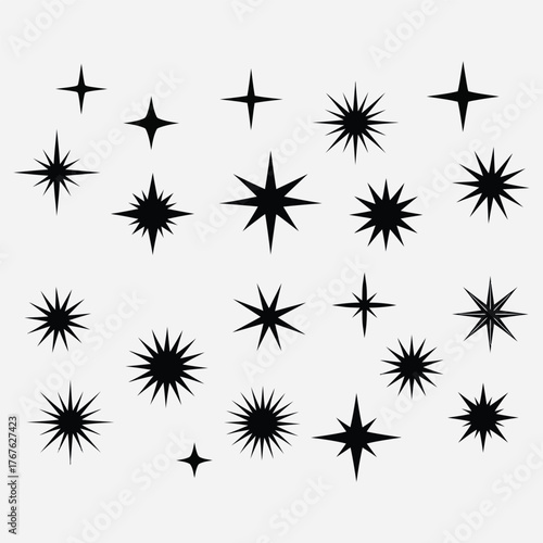 Collection of Sparkling Starbursts and Shimmering Light Effects