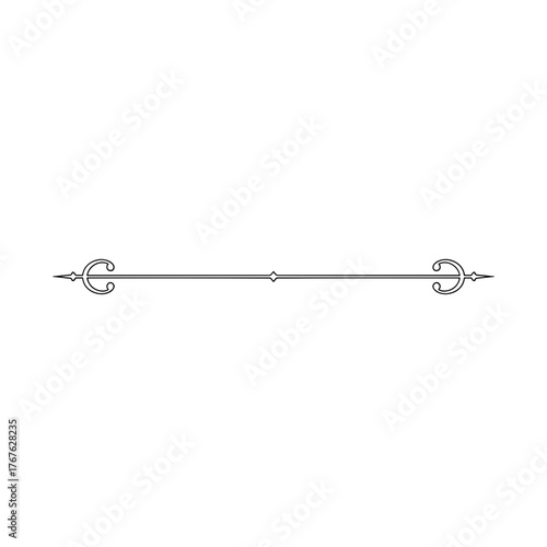 Stylish vintage decorative chapter separator with ornate ends for graphic design