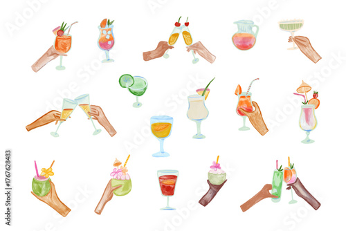 Refreshing Hand-Drawn Drink Illustrations