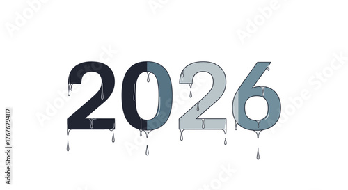 Melting Numbers - A Symbolic Representation of the Year 2026.