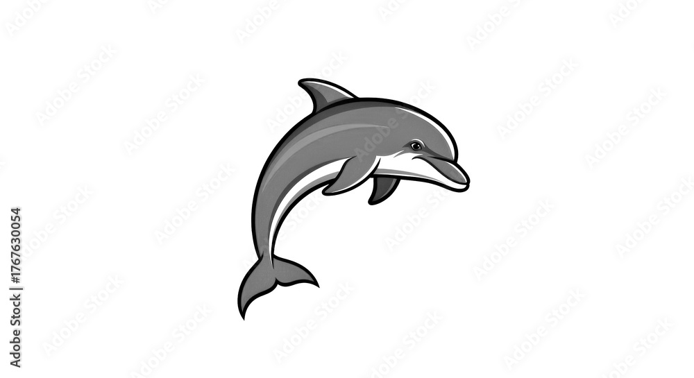 Naklejka premium Dynamic Pop Art Dolphin Mascot Logo for Leisure and Water Activity Brand