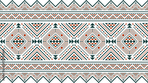 Ethnic pattern seamless geometric design. Traditional design for background, carpet, wallpaper, clothes, wrapping cloth, batik. Vector illustration.