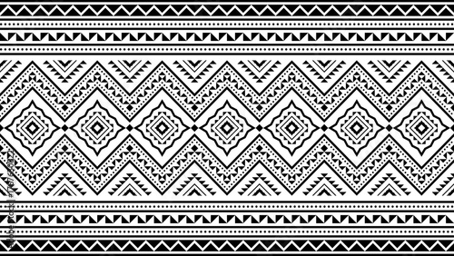 Ethnic pattern seamless geometric design. Traditional design for background, carpet, wallpaper, clothes, wrapping cloth, batik. Vector illustration.