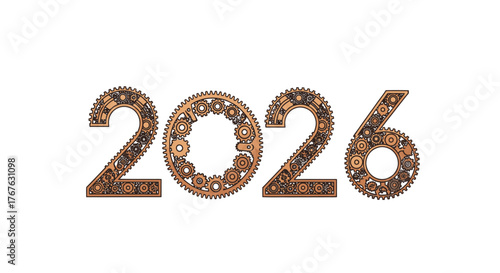 Steampunk 2026 - Gears and Cogs Forming the New Year.