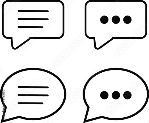 speech bubble with three horizontal lines icon. communication and messaging concepts. horizontal lines representing menu icon symbol
