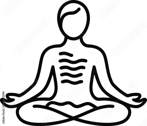 Person Meditating in Lotus Pose Icon Outline meditation yoga