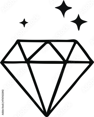 Diamond Vector Icon — Luxury, Brilliance, Wealth, and Premium Quality Symbol
