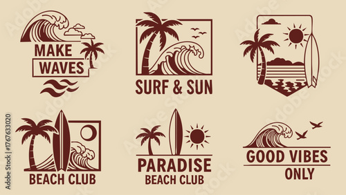 Good Vibes Only Beach Surf Logo Pack