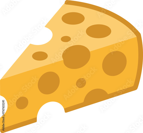 Yellow Cheese Vector Graphic Dairy Slice Food Icon Gourmet Nutrition Snack