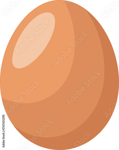 Single Egg Flat Icon Illustration for Cooking Recipes and Farming Graphic Ingredient
