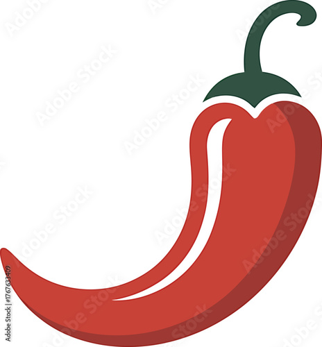 Fiery Red Chili Pepper Delight Vector Spicy Culinary Food Ingredient Illustration