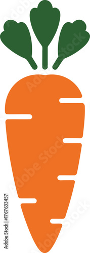 Minimalist Carrot Clipart Graphic Vegetable Simple Design Food Diet Fresh Nutrition