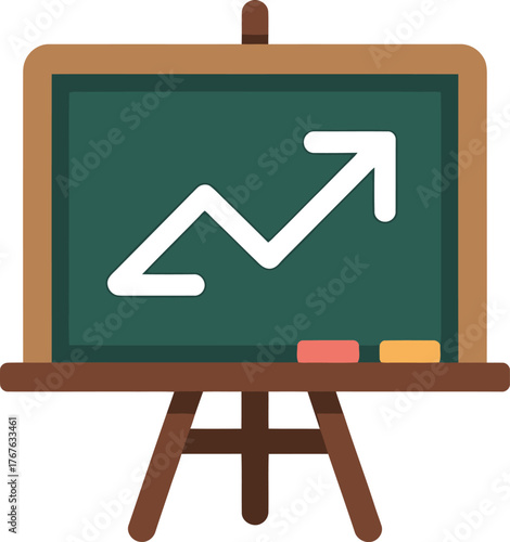 Statistical Chalkboard Business Presentation Growing Pattern Educational Info Vector