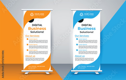 Modern Digital Business Solutions Roll Up Banners