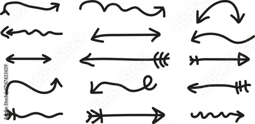 Diverse vector arrow collection scalable icons for navigation and directional design elements