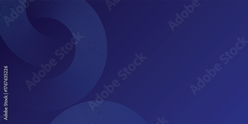 Abstract blue glowing geometric lines on dark blue background. Modern shiny blue circle lines pattern. Futuristic technology concept. Suit for cover, poster, banner, brochure, header, eps10
