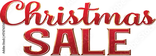 Christmas sale advertisement in festive red 