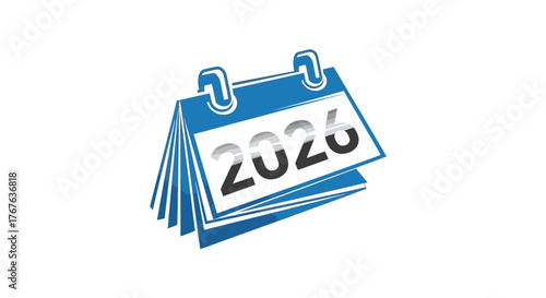 Blue calendar icon displaying the year 2026, symbolizing future planning.