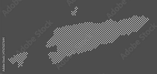 Timor-Leste map dot on gray background.  Dotted map Democratic Republic of Timor-Leste. Vector eps 10.