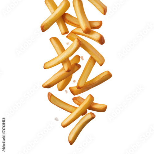 french fries on a white background