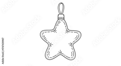Outline of a star shaped christmas ornament for holiday decoration projects