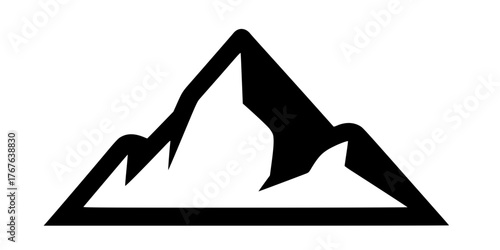 Mountain Peak Profile Clean Simple Line Art Vector