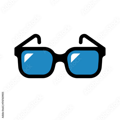 Optician glasses illustration on transparent background, eyewear accessory, vision correction, copy space