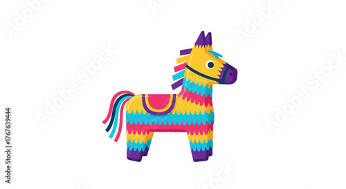 Colorful 3d pinata horse with vibrant patterns for celebration and festive de…