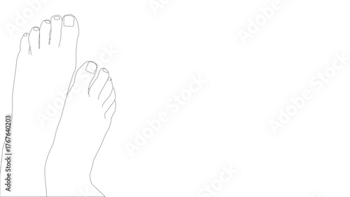 Illustration of woman bare feet