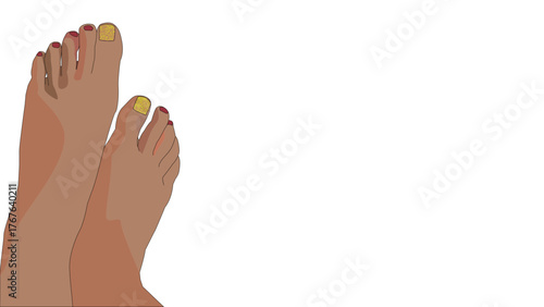 Illustration of woman bare feet