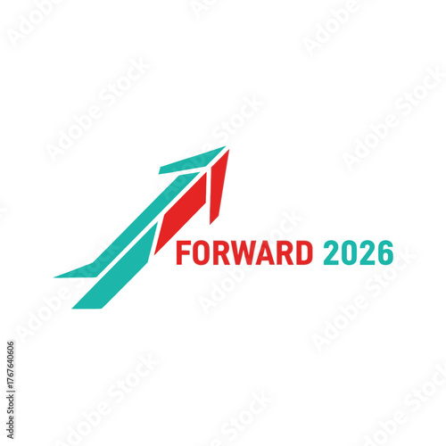 Forward 2026 Logo with Arrow Symbolizing Growth and Progress.