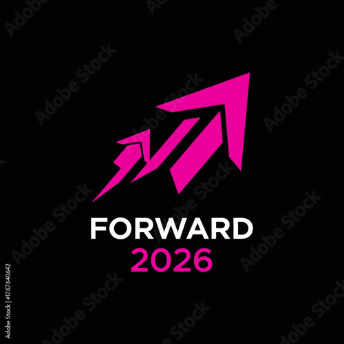 Forward 2026 Logo with Upward Arrow Symbolizing Growth and Progress.