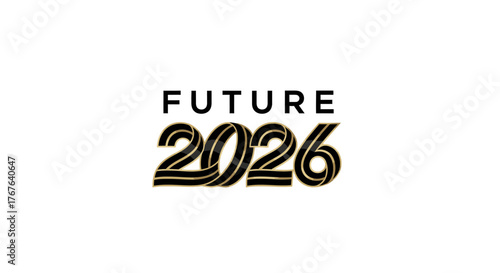 Future 2026 Logo Design with Gold and Black Outline.