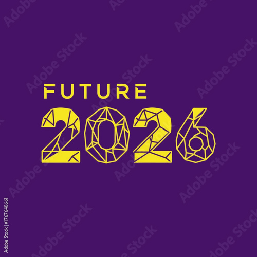 Future 2026 Logo with Geometric Diamond Numbers.