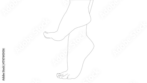 Illustration of woman bare feet